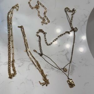 Elegant Gold and Silver Chain Necklace Set